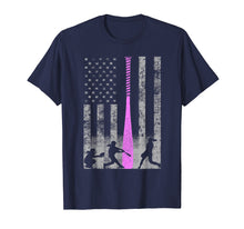 Load image into Gallery viewer, American Softball Flag T-Shirt - Players and Pink Bat