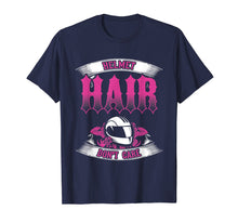 Load image into Gallery viewer, Biker Chick Shirt Motorcycle Helmet Hair Dont Care Pink