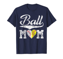 Load image into Gallery viewer, Ball Mom TShirts Funny Softball Baseball Heart Mothers Day