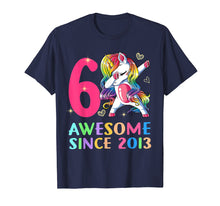 Load image into Gallery viewer, 6 Years Old 6th Birthday Unicorn Dabbing Shirt Girl Party
