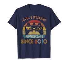 Load image into Gallery viewer, Level 9 Unlocked Awesome Since 2010-9th Birthday Gamer T-Shirt