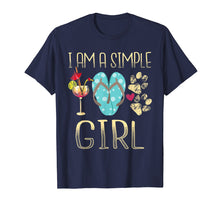 Load image into Gallery viewer, Simple Girl Loves Wine Flip Flops Dog Paw Tshirt for Women