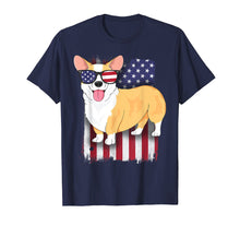 Load image into Gallery viewer, Corgi T-Shirt for Kids Women American Flag 4th of July Dog