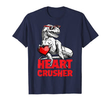 Load image into Gallery viewer, Valentines Day Dinosaur shirt Boys Kids Heart Crusher T rex
