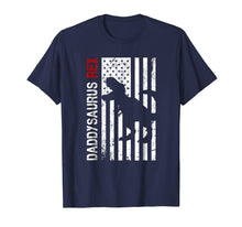 Load image into Gallery viewer, DaddySaurus Rex Flag Tshirt Funny Fathers Day Gift Idea