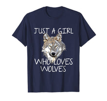 Load image into Gallery viewer, Just A Girl Who Loves Wolves Tshirt Cute Wolf Tee Shirt Gift