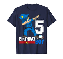 Load image into Gallery viewer, Kids 5 Years Old Police Birthday Shirt Officer Cop Car 5th
