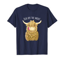 Load image into Gallery viewer, Cute Cartoon Scottish Highland Cow 'Och Aye' T-Shirt