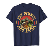 Load image into Gallery viewer, Eat People Hail Satan Bear Holding Beer Glass Camping Tshirt