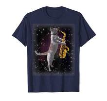 Load image into Gallery viewer, Cat Playing Saxophone Shirt | Cats In Space Playing Sax