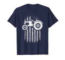 Load image into Gallery viewer, Farm Tractor With Distressed USA Flag T-shirt