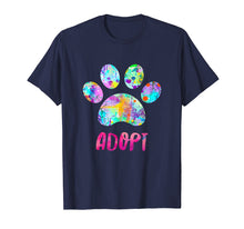 Load image into Gallery viewer, Adopt a Dog Shirt, Watercolor Rescue Dog Paw Print Tee Shirt