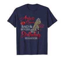 Load image into Gallery viewer, Aries Queen bad & boujee birthday behavior high heel Tshirt