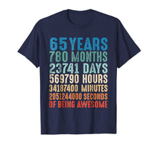 Load image into Gallery viewer, 65 Years Old 65th Birthday Vintage Retro T Shirt 780 Months