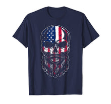 Load image into Gallery viewer, American Beard Skull Men's T-shirt Gift Funny Tee