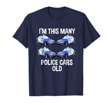 Load image into Gallery viewer, Birthday Shirt For Boys 4 I'm This Many Police Cars Old