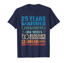 Load image into Gallery viewer, 25 Wedding Anniversary 25th Celebrate T Shirt 300 Months