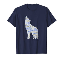 Load image into Gallery viewer, National Park Wolf Shirt Lists all 59 National Parks