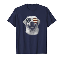 Load image into Gallery viewer, Labrador Dog T shirt with USA flag sunglasses Funny Gift