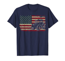 Load image into Gallery viewer, Farm Tractors America Flag T-Shirt I Patriotic Farming Gift