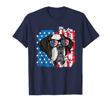 Load image into Gallery viewer, 4th of July Dog Patriotic Saint Bernard Dog with Sunglasses T-Shirt