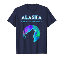 Load image into Gallery viewer, Cool Alaska Northern Lights T-Shirt Crawling Wild Wolf