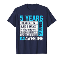 Load image into Gallery viewer, 5th Birthday Shirt 5 Years of Being Awesome