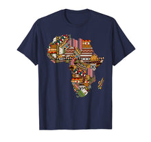 Load image into Gallery viewer, African pride traditional ethnic pattern Africa map t-shirt