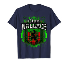 Load image into Gallery viewer, Scottish Surname Clan Wallace Tartan Lion Crest T-shirt