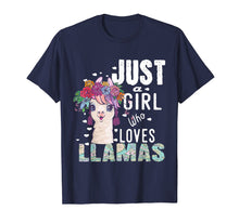 Load image into Gallery viewer, Just A Girl Who Loves Llamas T Shirt Heart Love Girl Gift