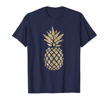 Load image into Gallery viewer, Gold Glitter Pineapple T Shirt Design
