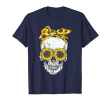 Load image into Gallery viewer, Skull sunflower floral flowers t shirt cute gift idea
