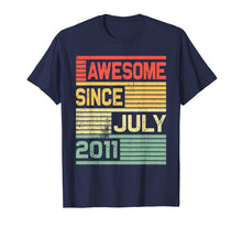 Load image into Gallery viewer, Awesome Since July 2011 Shirt Vintage 8th Birthday Gift Kid