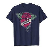 Load image into Gallery viewer, Mom Tattoo T-shirt Heart Red Rose Motorcycle Tshirt