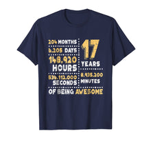 Load image into Gallery viewer, 17th Birthday Gift T Shirt B-Day 17 Years Old Being Awesome