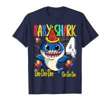 Load image into Gallery viewer, Kids Baby Shark 4th Birthday Doo Doo Kids Son T Shirt