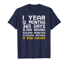 Load image into Gallery viewer, 1st Birthday 1 Year Old Being Awesome Anniversary T-Shirt