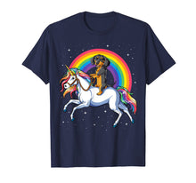 Load image into Gallery viewer, Dachshund Unicorn T shirt Girls Space Galaxy Rainbow Dog Tee