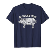 Load image into Gallery viewer, I'd Smoke That T-Shirt Pig Grill BBQ Meat Distressed Tee
