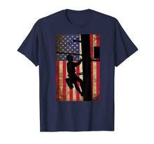 Load image into Gallery viewer, Lineman American Flag Shirt | Electric Cable Lineman Gift