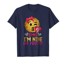 Load image into Gallery viewer, 9th Birthday Shirt For Girls - OMG! I'm Nine and Fabulous