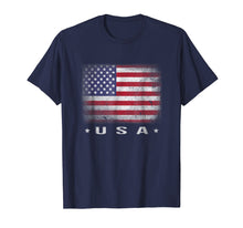 Load image into Gallery viewer, USA Flag T-shirt 4th July Fourth Red White Blue Star Stripes