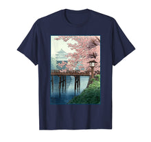 Load image into Gallery viewer, Japanese Cherry Blossom tshirt Japanese Woodblock Art tee
