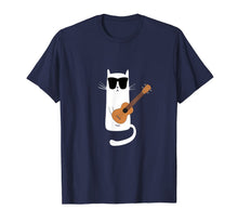 Load image into Gallery viewer, Funny Cat Wearing Sunglasses Playing Ukulele T-Shirt-866889