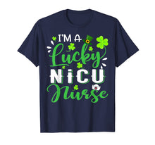 Load image into Gallery viewer, I'm a Lucky NICU Nurse Shamrock Top Hat St Patrick's Day T-Shirt-218498