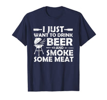 Load image into Gallery viewer, BBQ Smoking Pitmaster Shirt Art Gift Drink Beer Smoke Meat