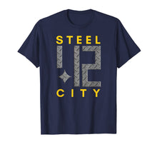 Load image into Gallery viewer, Pittsburgh Steel City 412 Strong Metal Design T-Shirt-4013807
