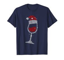 Load image into Gallery viewer, Wine Glasses Santa Hat Christmas Funny Wine Lover Gift T-Shirt