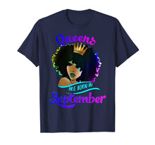 Load image into Gallery viewer, Queens Born September Shirt Black Girl Virgo Libra Birthday T-Shirt
