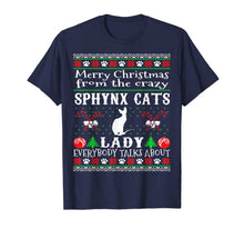 Load image into Gallery viewer, Merry Christmas Sphynx Cats Lady Ugly Sweater T-Shirt